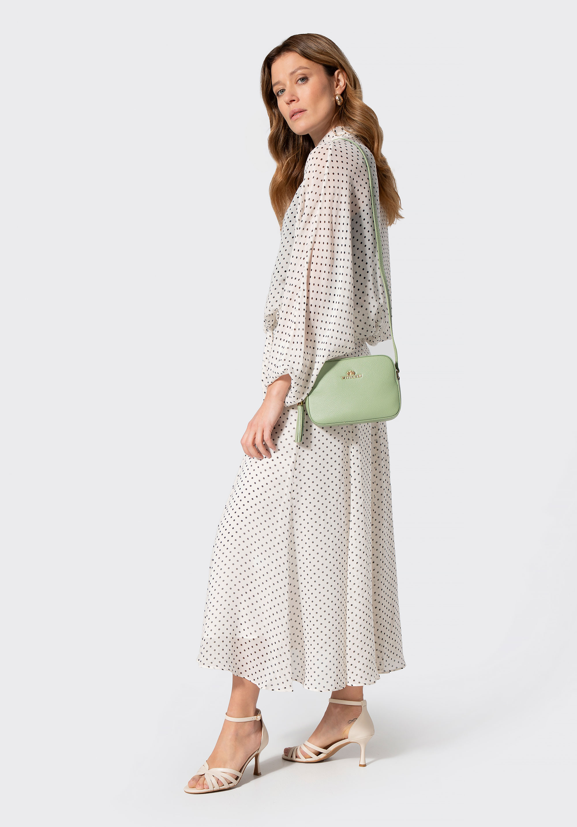 Bőr crossbody táska, Pisztácia zöld, 29-4E-014-ZZ, Fénykép 1