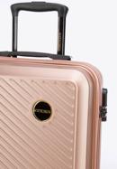 Nagy bőrönd ABS-ből átlós vonalakkal, por rózsaszín, 56-3A-743-80, Fénykép 9