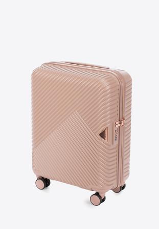 Polikarbonát kabin bőrönd, por rózsaszín, 56-3P-841-77, Fénykép 1