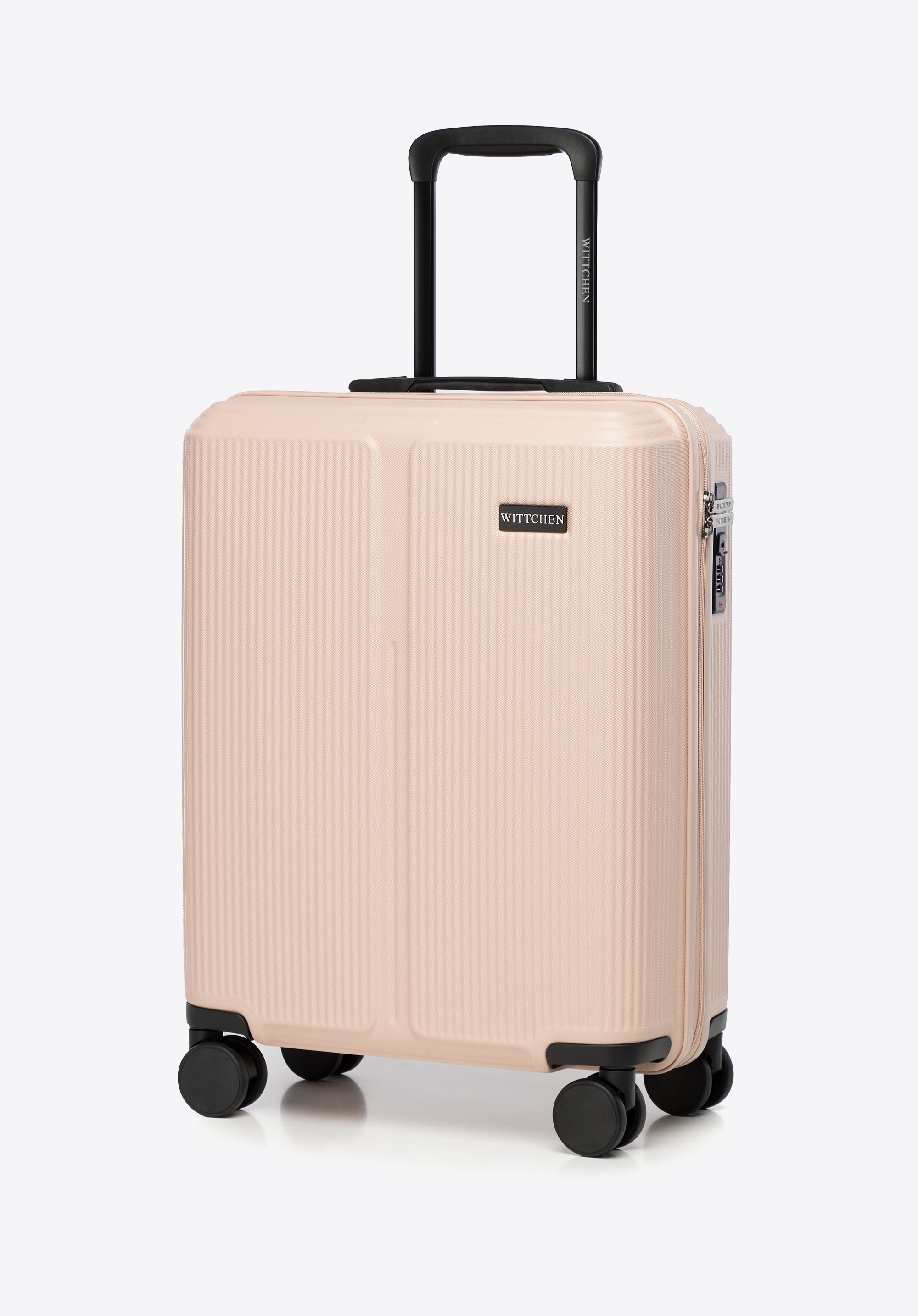 Kis csíkos ABS kézipoggyász, por rózsaszín, 56-3A-601-34P, Fénykép 1