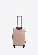 Közepes méretű bőrönd ABS-ből átlós vonalakkal, por rózsaszín, 56-3A-742-10, Fénykép 3