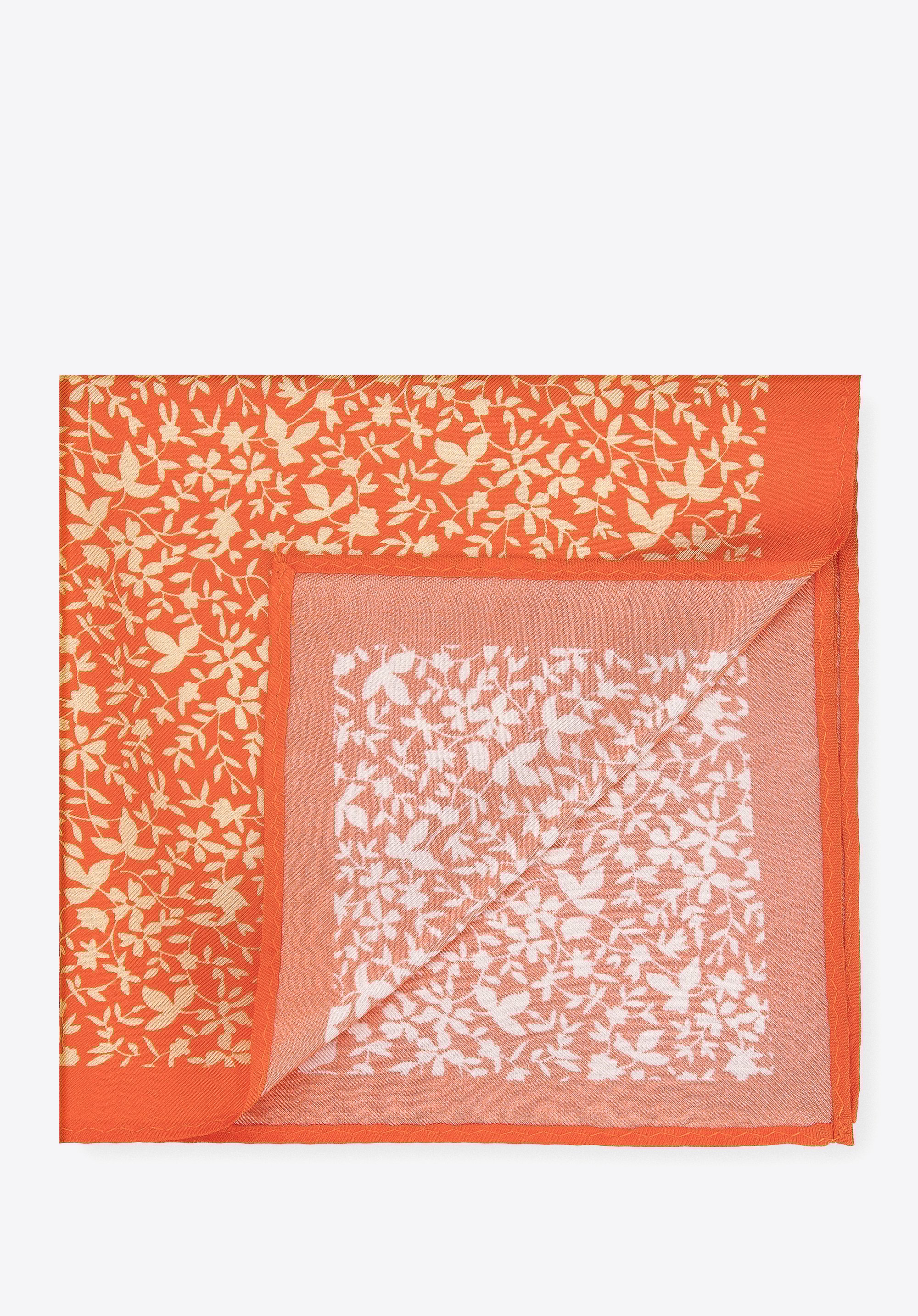 Batistă de buzunar din mătase cu model, portocaliu - galben, 96-7P-001-X20, Fotografie 1