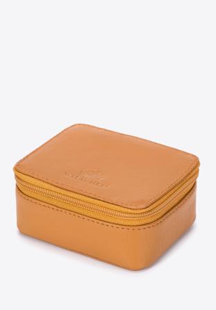 Geantă mini din piele în formă de cutie, portocaliu, 98-2-003-Y, Fotografie 1