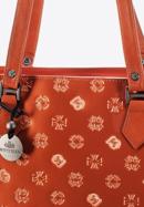 Geantă shopper din piele lucioasă cu monogramă, portocaliu, 34-4-098-6L, Fotografie 6