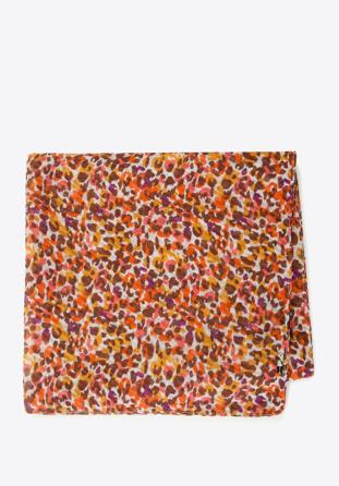 Eșarfă damă plisată culoare în pete tip leopard, portocaliu - maro, 94-7D-X06-4, Fotografie 1