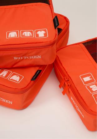 Set organizator valiză cu inserție din plasă, portocaliu, 56-3-200-55, Fotografie 1