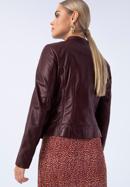 Jachetă din piele clasică pentru femei, prună, 97-09-804-1-L, Fotografie 18