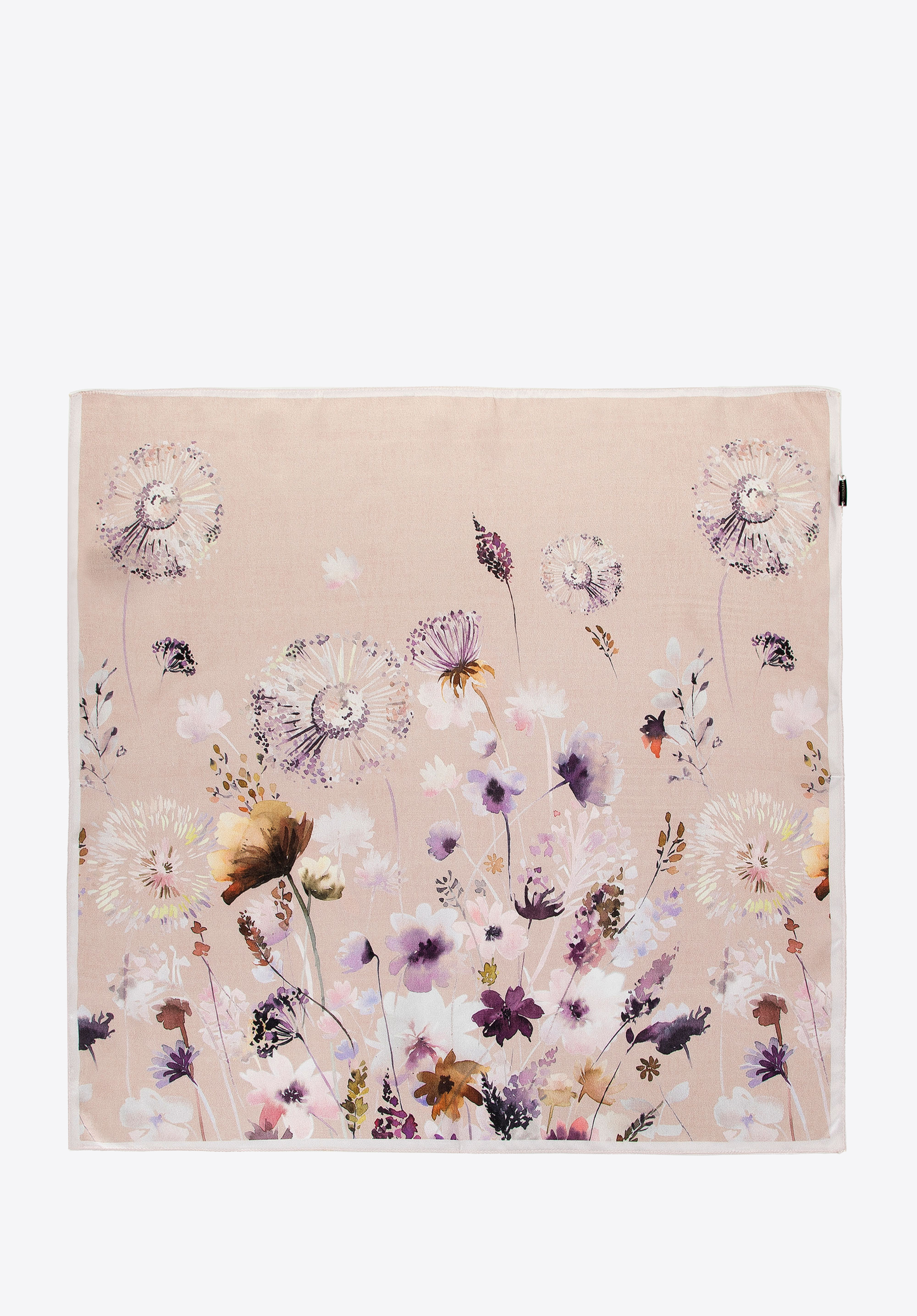 Damen-Seidenschal mit Blumenmuster, puderrosa, 100-7D-S20-X4, Bild 1