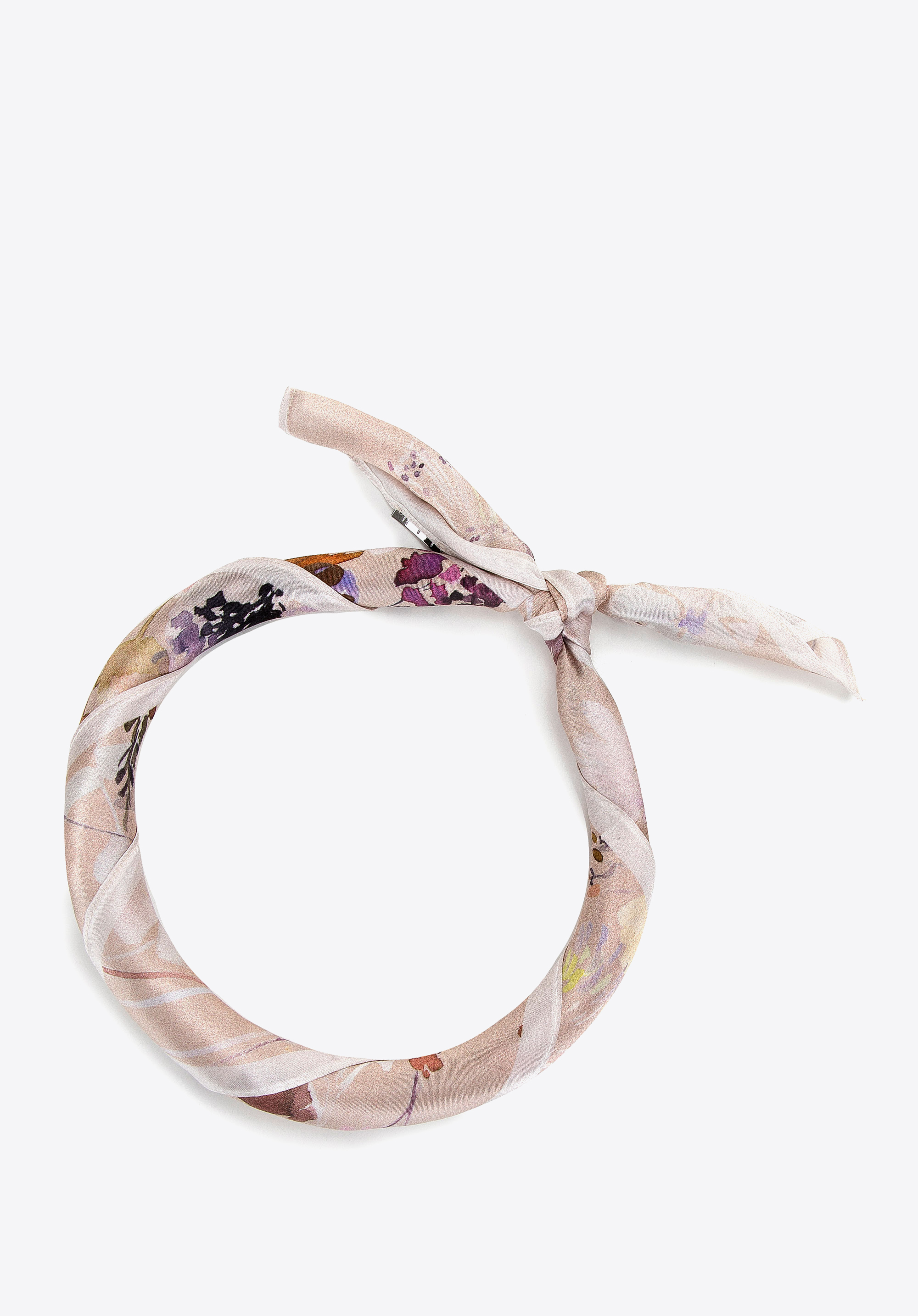 Damen-Seidenschal mit Blumenmuster, puderrosa, 100-7D-S20-X4, Bild 1