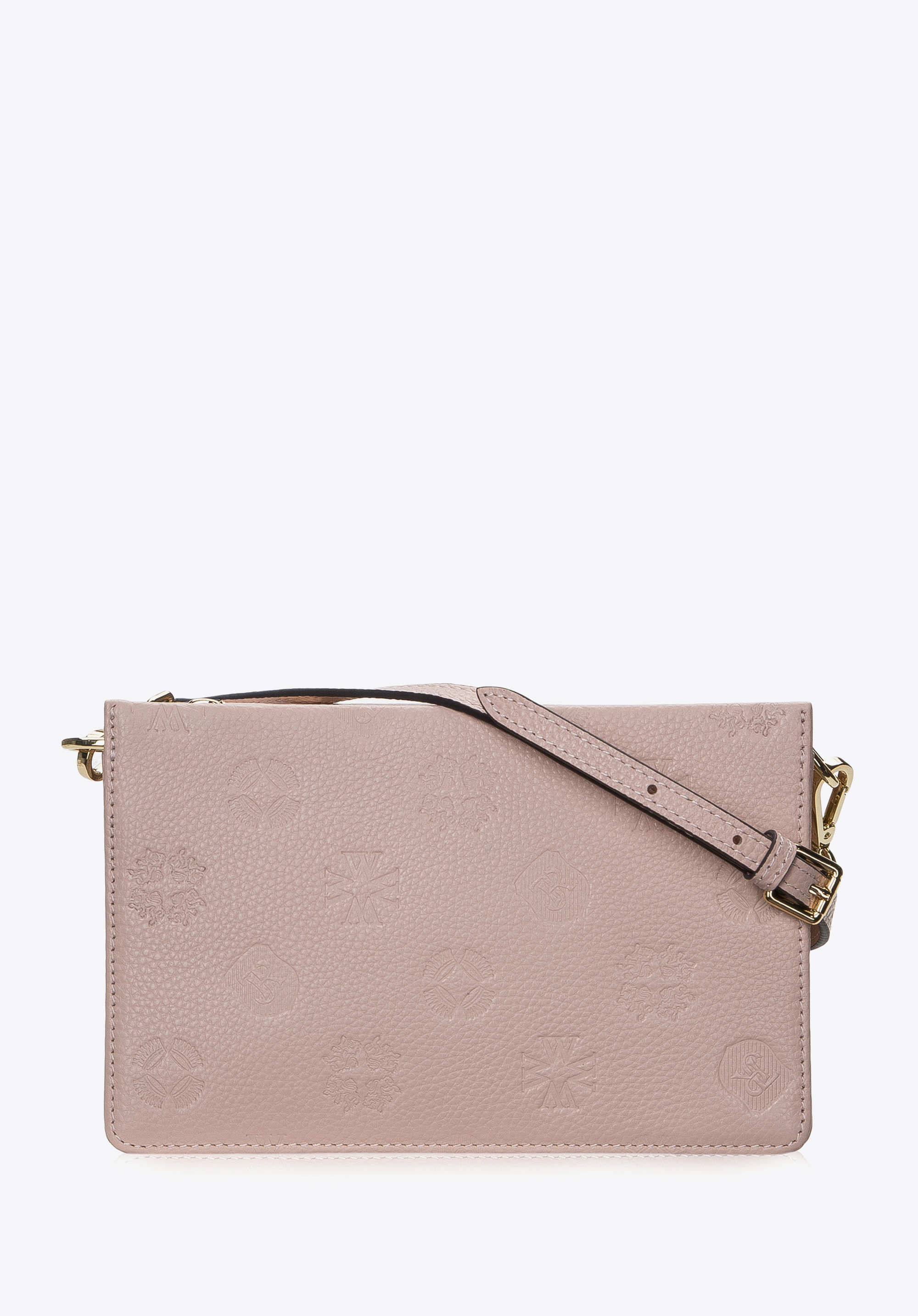 Minitasche aus Leder mit Monogramm, puderrosa, 94-4E-611-P, Bild 1