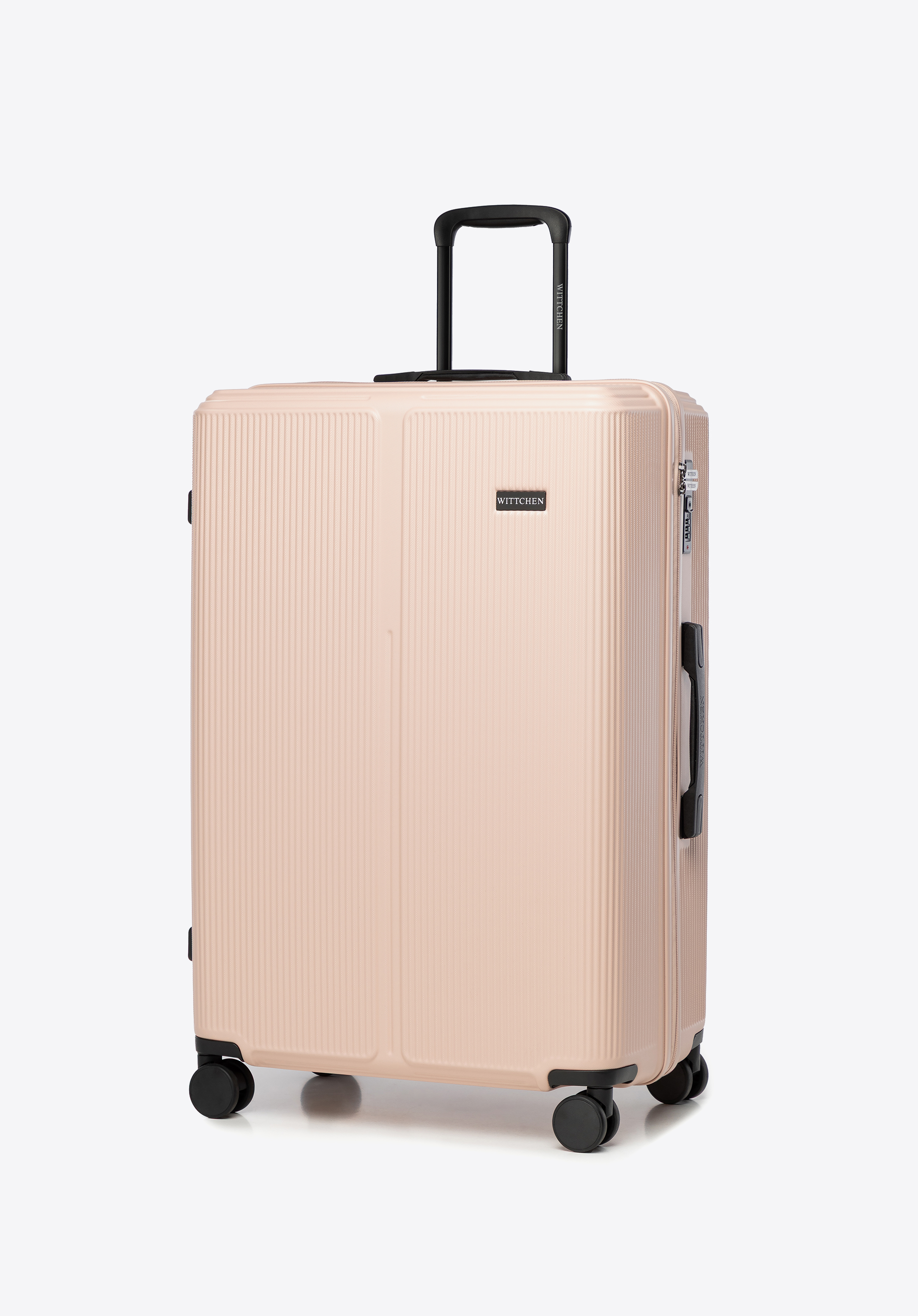 Velký kufr z ABS materiálu s jemnými pruhyvvv, púdrová ružová, 56-3A-603-34P, Obrázek 1