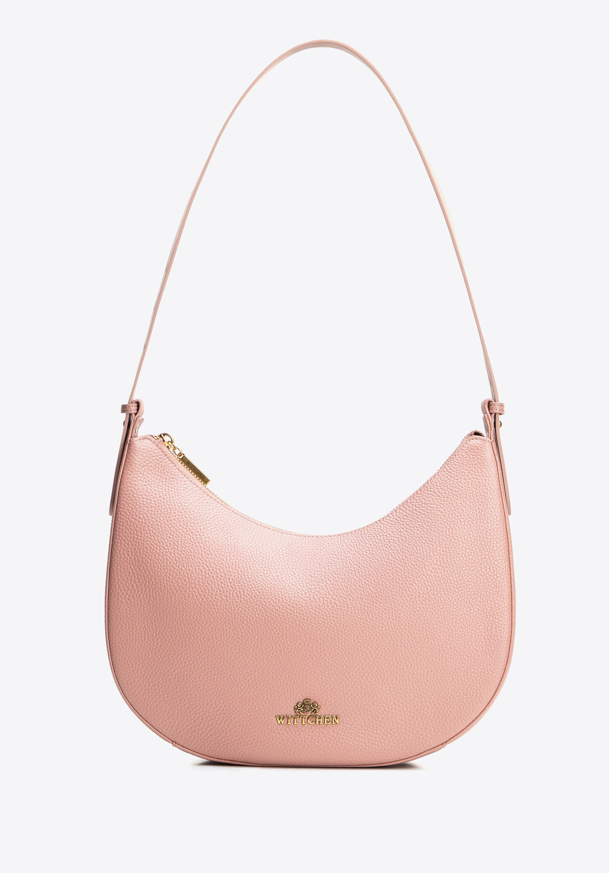 Baguette-Tasche aus Leder, rosa, 100-4E-210-P, Bild 1