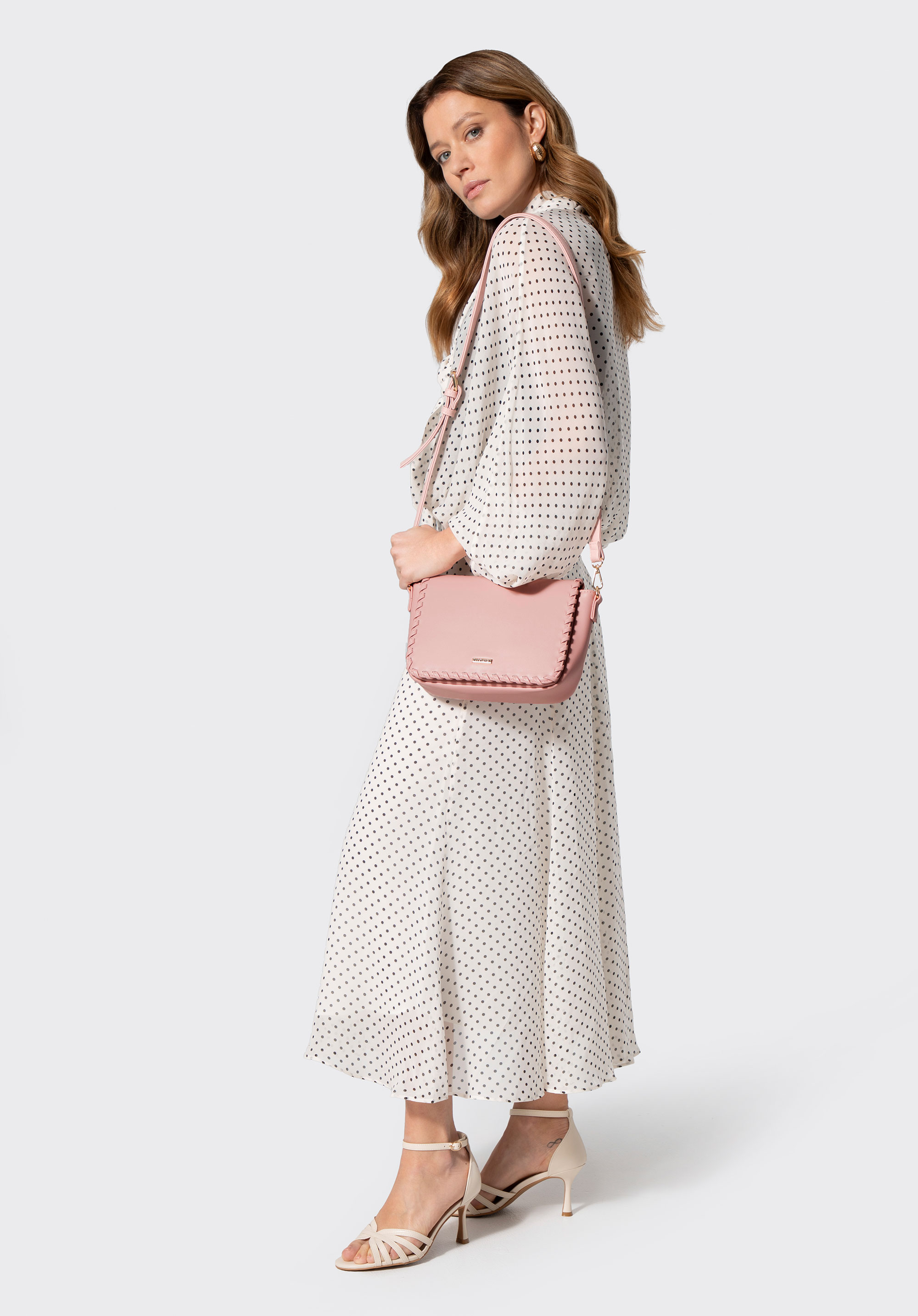 Damen-Crossbody mit beschnittener Klappe, rosa, 100-4Y-235-P, Bild 1