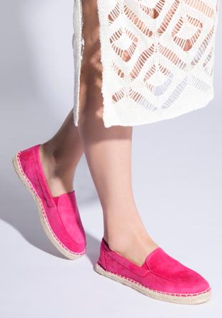 Damen-Espadrilles aus Öko-Wildleder, rosa, 96-DP-800-P-39, Bild 1