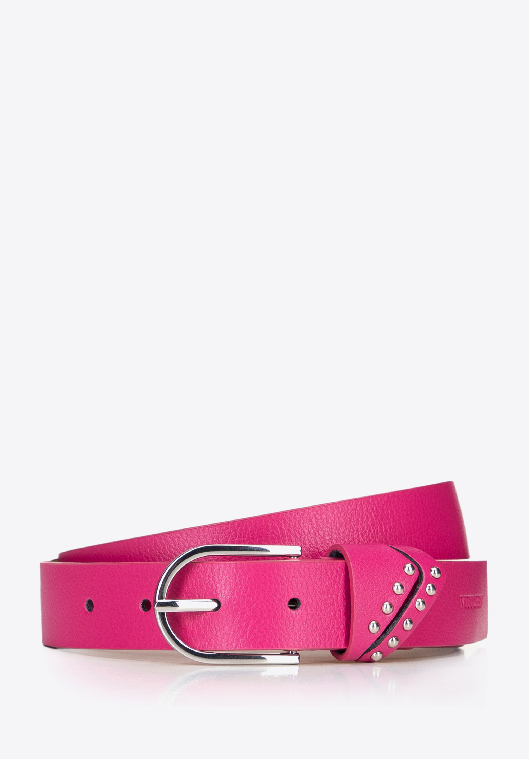 Damen-Ledergürtel mit Nietendetails, rosa, 101-8D-202-P-XXL, Bild 1
