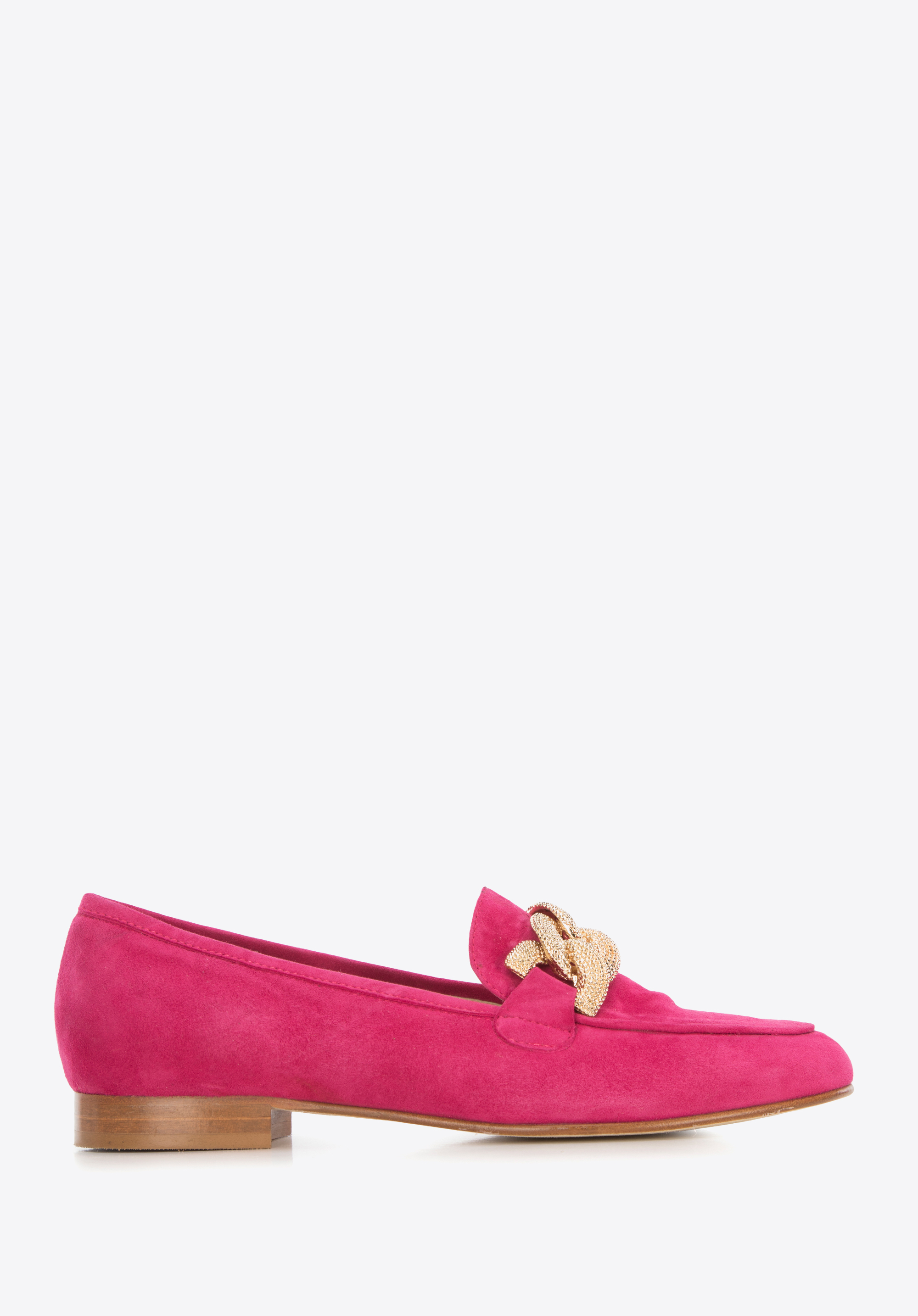 Mokassins aus Wildleder mit dekorativer Kette, rosa, 96-D-109-P-40, Bild 1