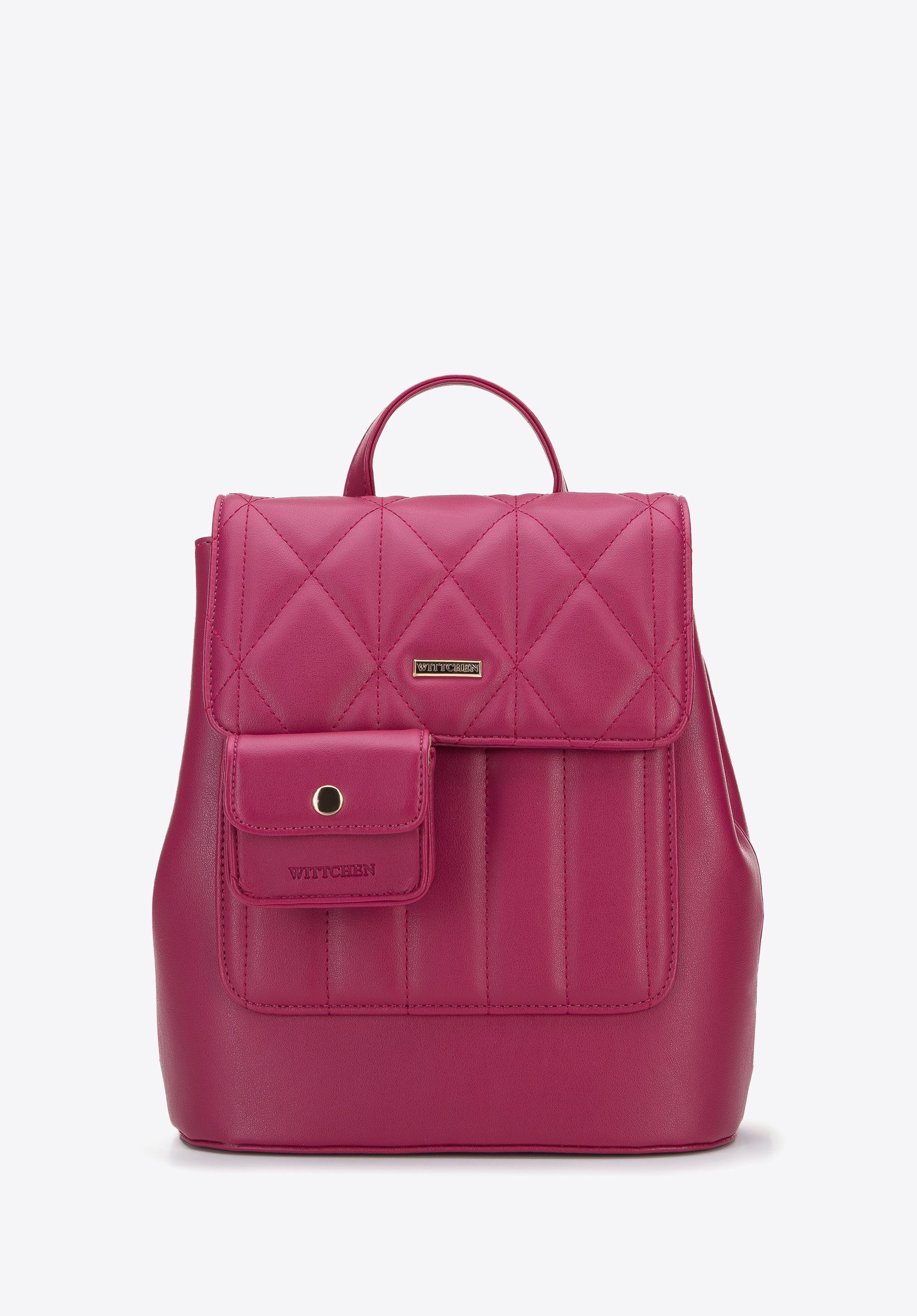 Gesteppter Damen-Rucksack aus Kunstleder mit Etui, rosa, 96-4Y-208-P, Bild 1