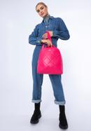 Damen-Rucksack aus gestepptem Öko-Leder, rosa, 97-4Y-620-5, Bild 15