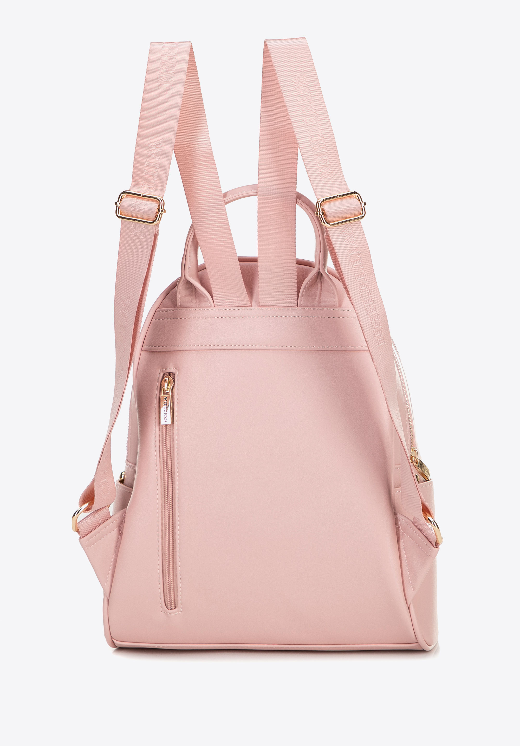 Damen-Rucksack aus Öko-Leder mit zwei Fächern, rosa, 100-4Y-237-P, Bild 1