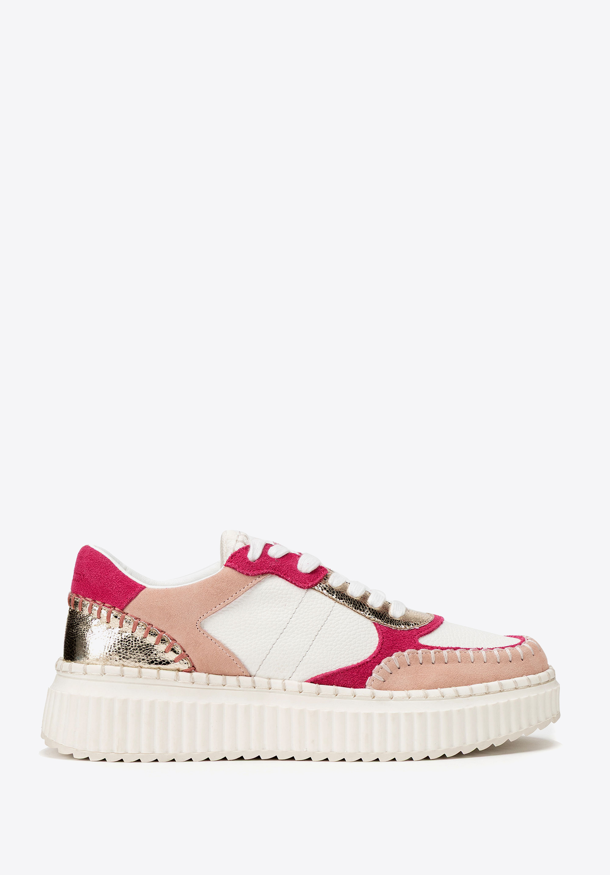 Damen-Sneakers aus Öko-Leder und Wildleder, rosa, 100-DP-404-P-36, Bild 1