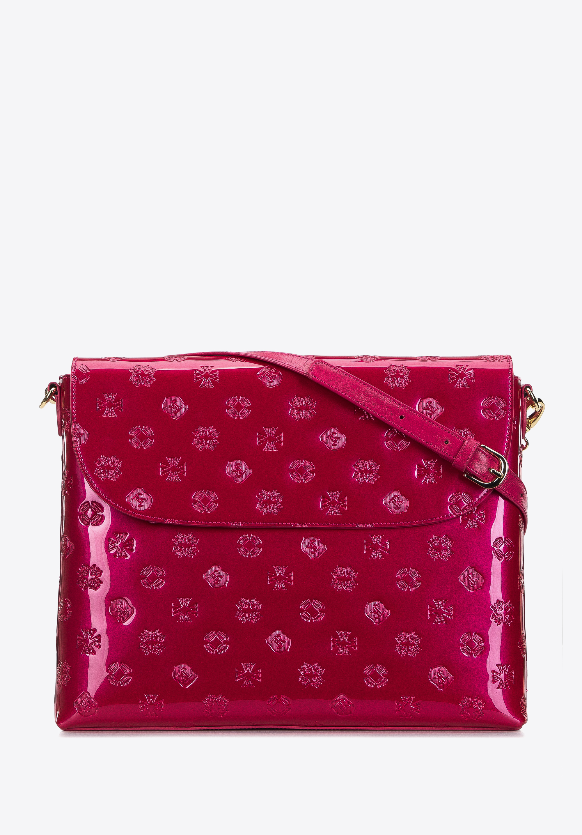 Damen-Umhängetasche aus Metallic-Lackleder groß