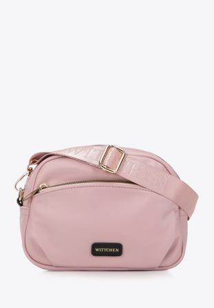 Damen-Umhängetasche aus Nylon mit Vordertasche, rosa, 97-4Y-106-P, Bild 1