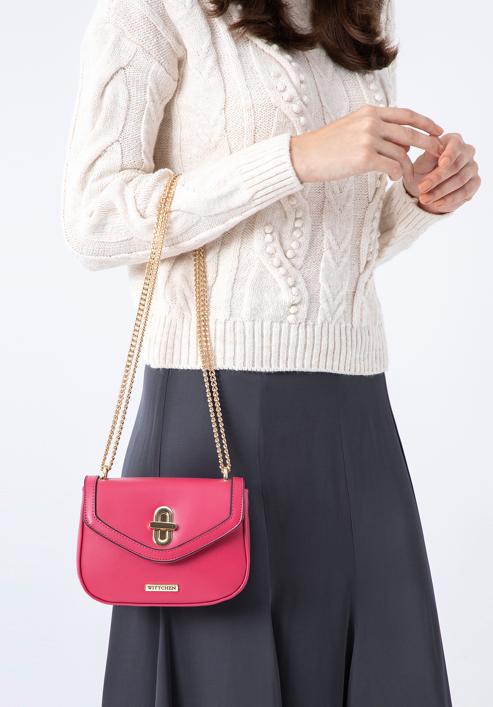 Damenhandtasche aus Öko-Leder mit Kette, rosa, 97-4Y-755-P, Bild 16