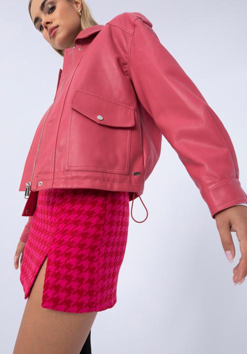 Damenjacke aus Öko-Leder mit großen Taschen- Oversize, rosa, 97-9P-105-P-2XL, Bild 18