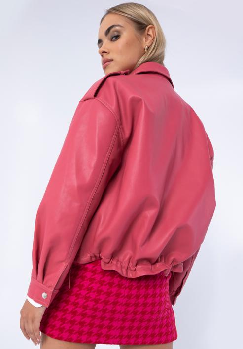 Damenjacke aus Öko-Leder mit großen Taschen- Oversize, rosa, 97-9P-105-0-L, Bild 19