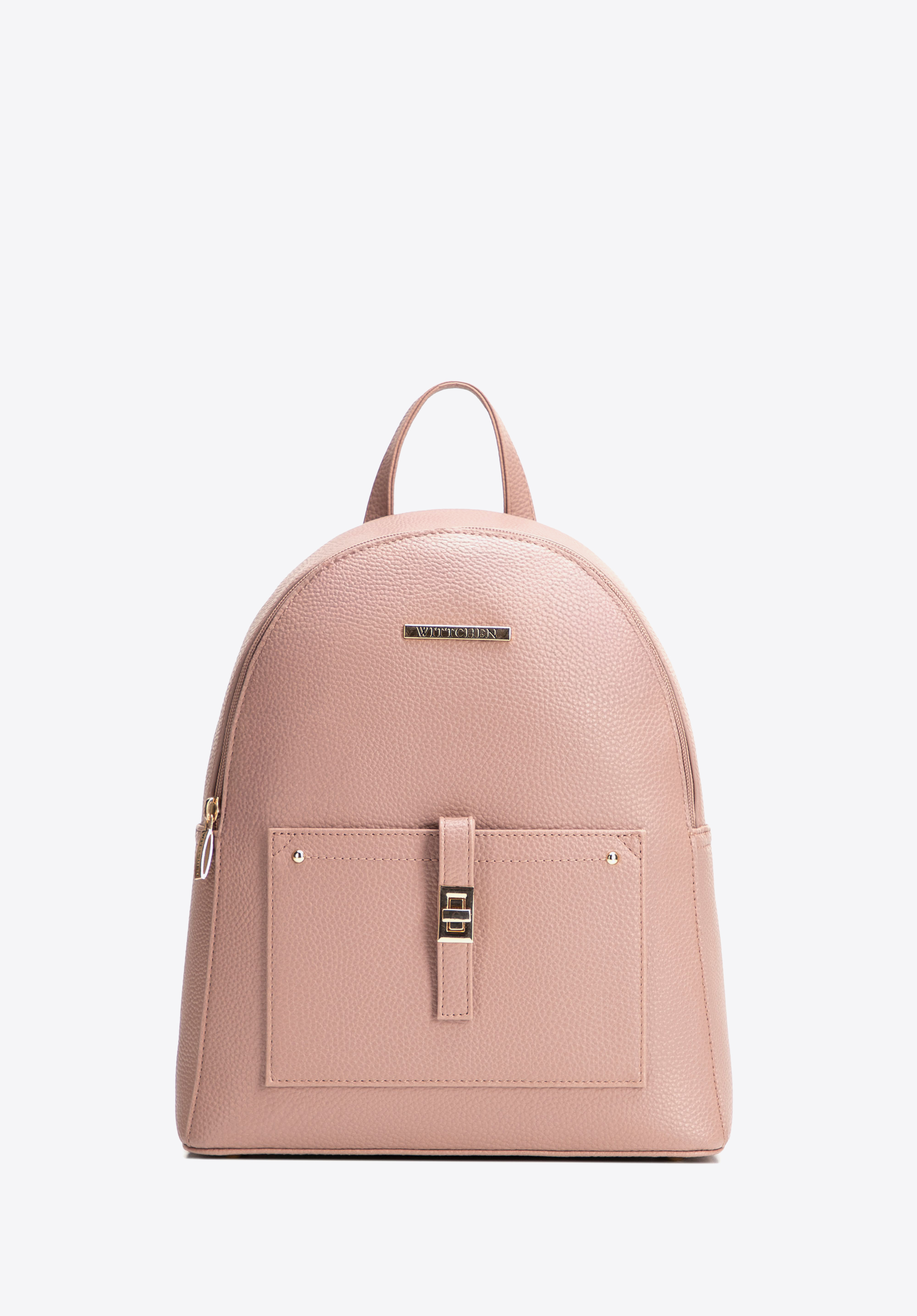 Damenrucksack aus Kunstleder mit Vordertasche, rosa, 29-4Y-003-B55, Bild 1