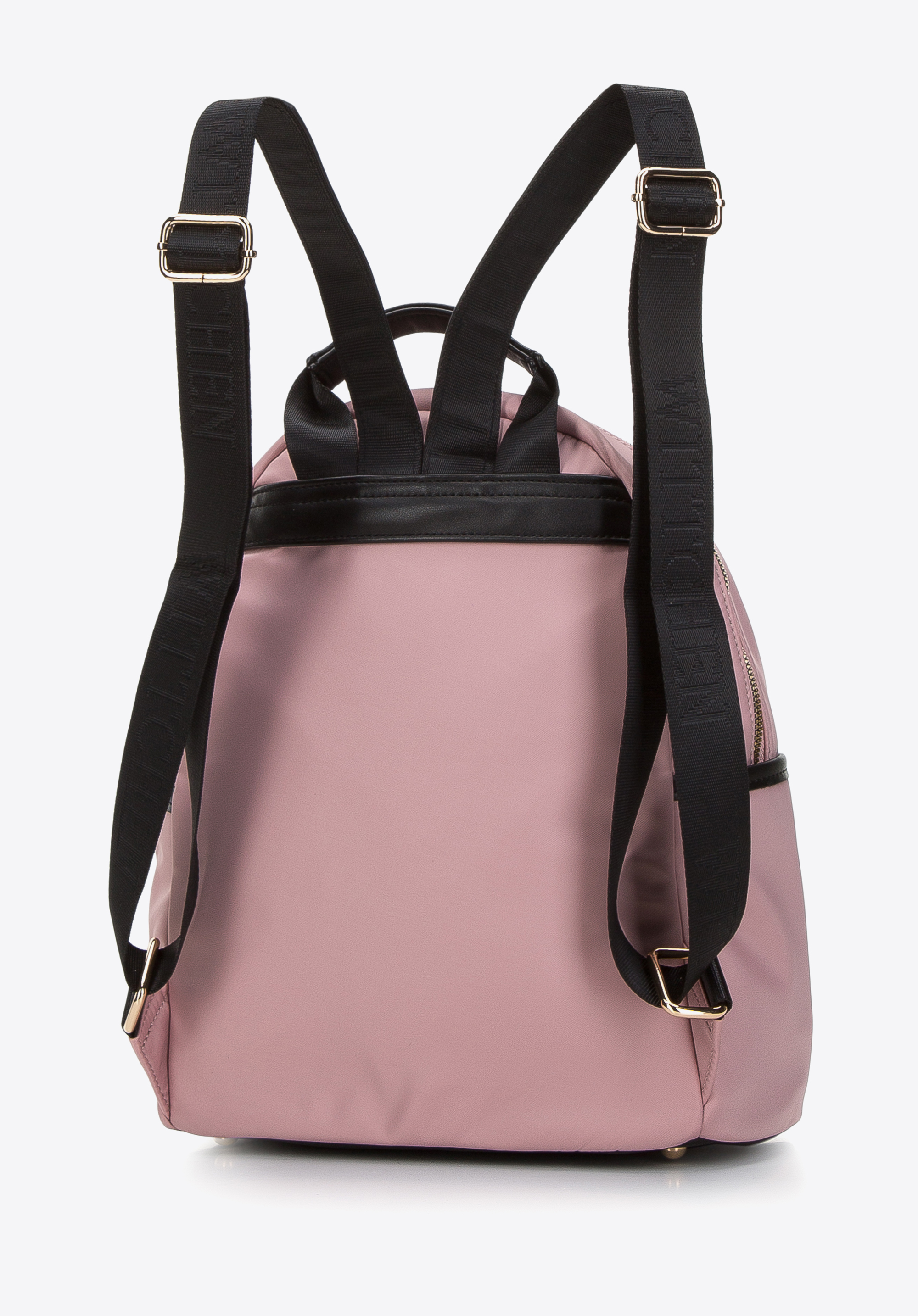 Damenrucksack aus Nylon mit Vordertaschen, rosa, 97-4Y-105-P, Bild 1