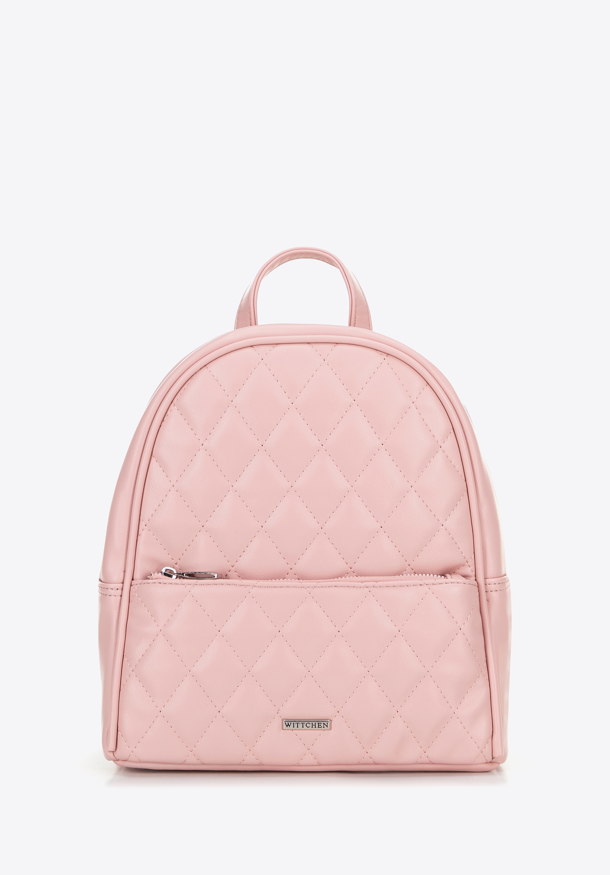 Damenrucksack aus Öko-Leder mit Nähten, rosa, 100-4Y-228-P, Bild 1