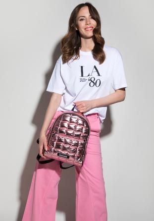 Gesteppter Rucksack für Damen, rosa, 93-4Y-402-P, Bild 1