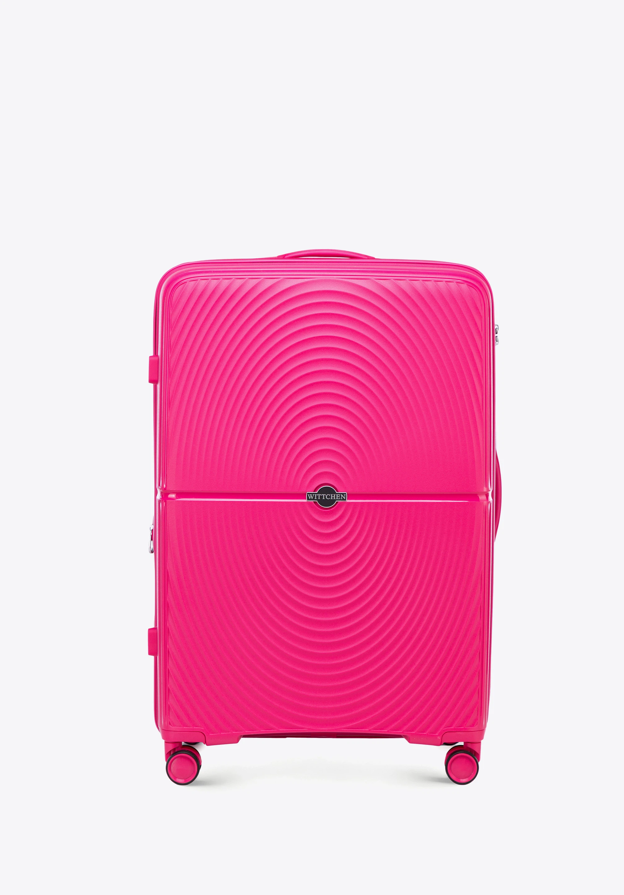 Großer Koffer aus Polypropylen mit Kreismuster, rosa, 56-3T-303-34, Bild 1