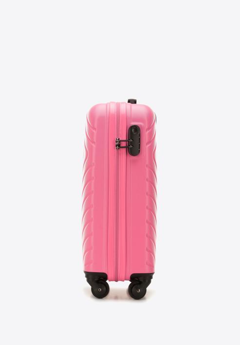 Kabinenkoffer aus ABS mit geometrischer Prägung, rosa, 56-3A-751-34, Bild 2