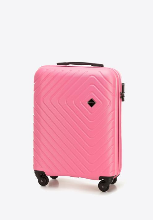 Kabinenkoffer aus ABS mit geometrischer Prägung, rosa, 56-3A-751-34, Bild 4