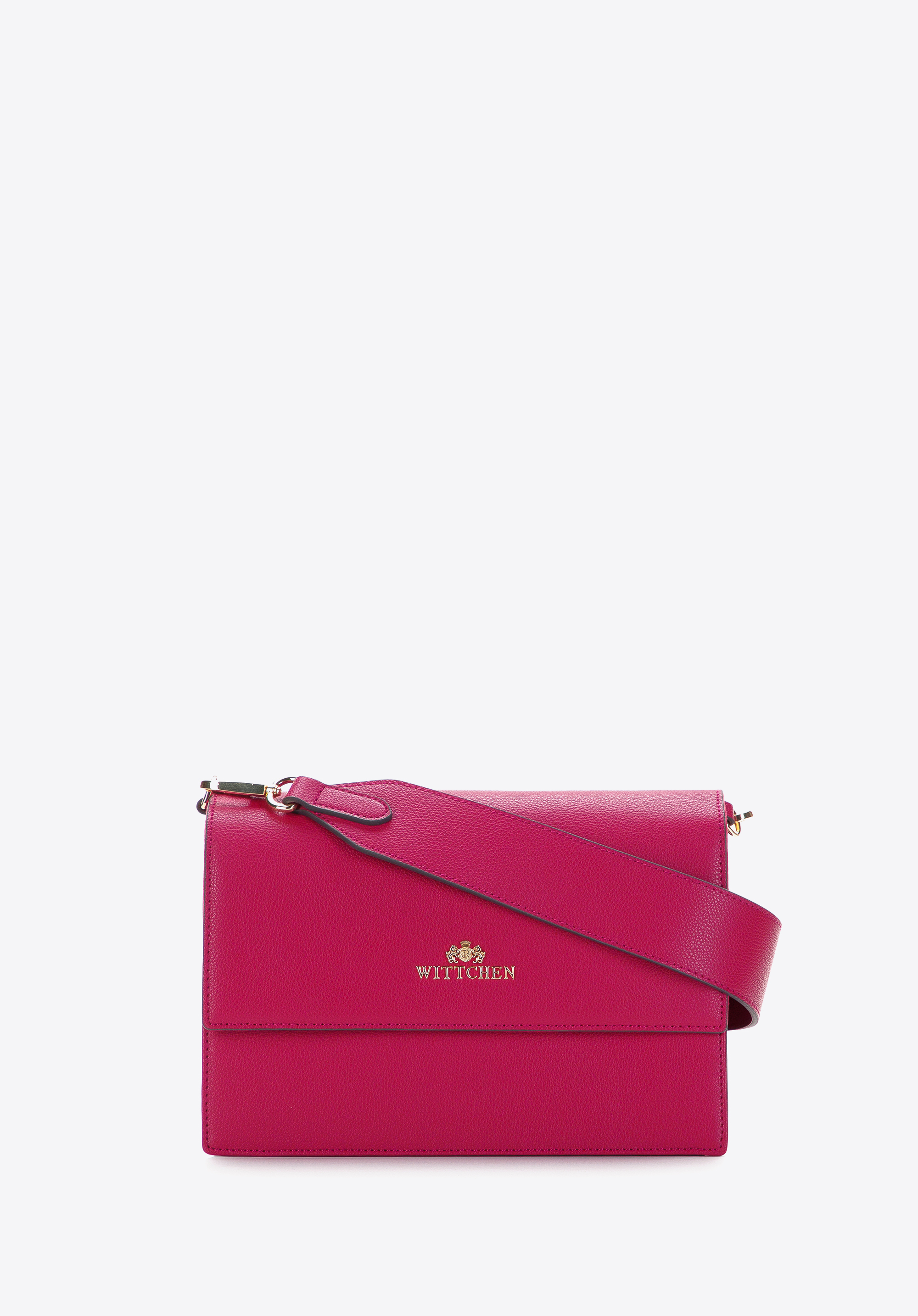 Damen Lederhandtasche mit zwei Fächern klassisch, rosa, 97-4E-631-P, Bild 1
