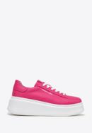 Klassische Sneakers aus Leder mit dicker Sohle, rosa, 98-D-961-Z-37, Bild 1