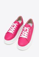 Klassische Sneakers aus Leder mit dicker Sohle, rosa, 98-D-961-Y-36, Bild 2