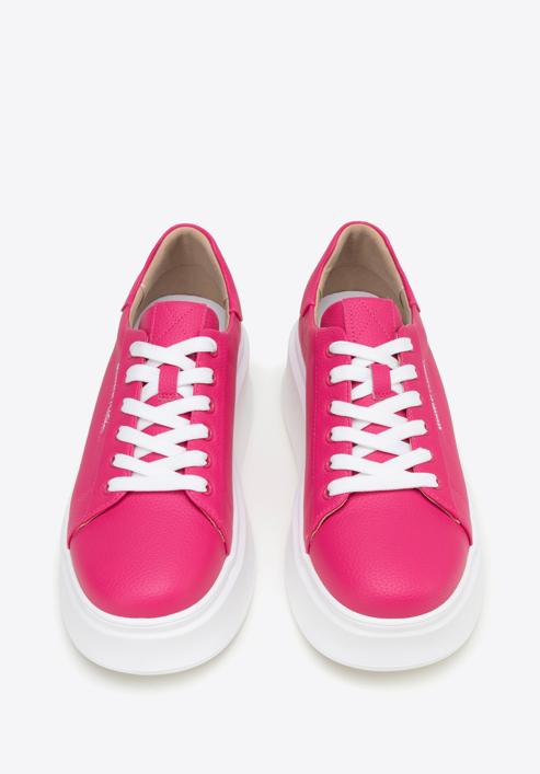 Klassische Sneakers aus Leder mit dicker Sohle, rosa, 98-D-961-Y-39, Bild 3