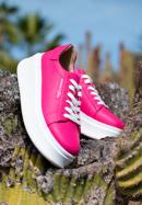 Klassische Sneakers aus Leder mit dicker Sohle, rosa, 98-D-961-Z-39, Bild 30