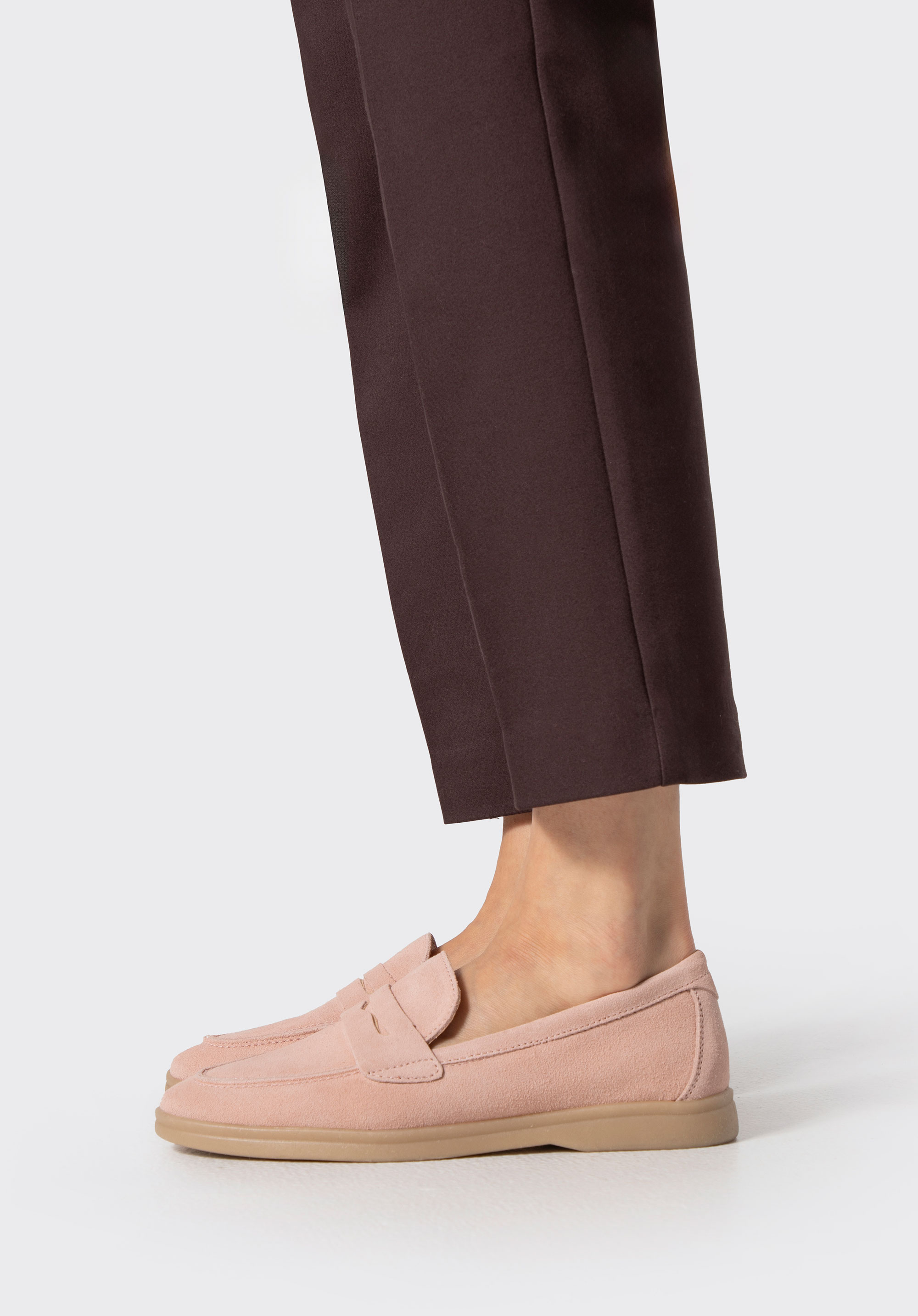 Klassische Wildleder-Loafer für Damen, rosa, 100-D-401-P-38, Bild 1