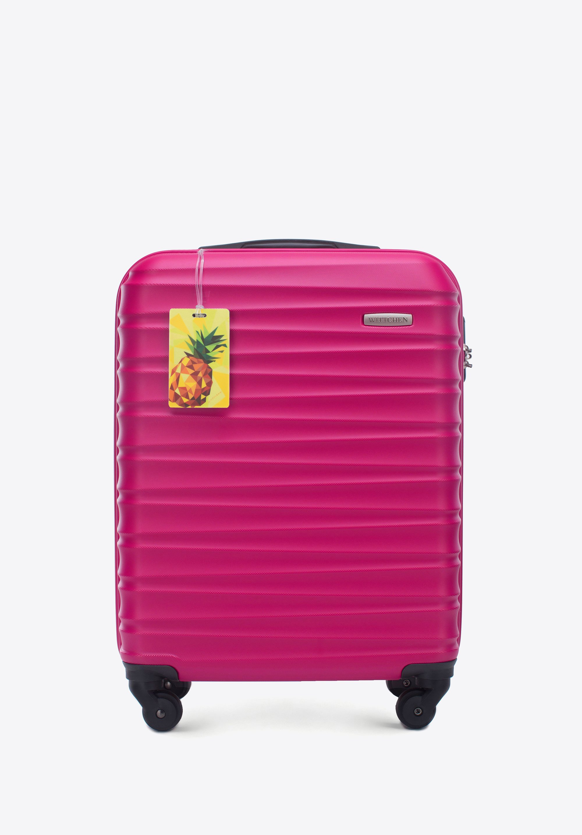 Kleiner Koffer aus ABS-Material mit Gepäckanhänger, rosa, 56-3A-311-34Z2, Bild 1