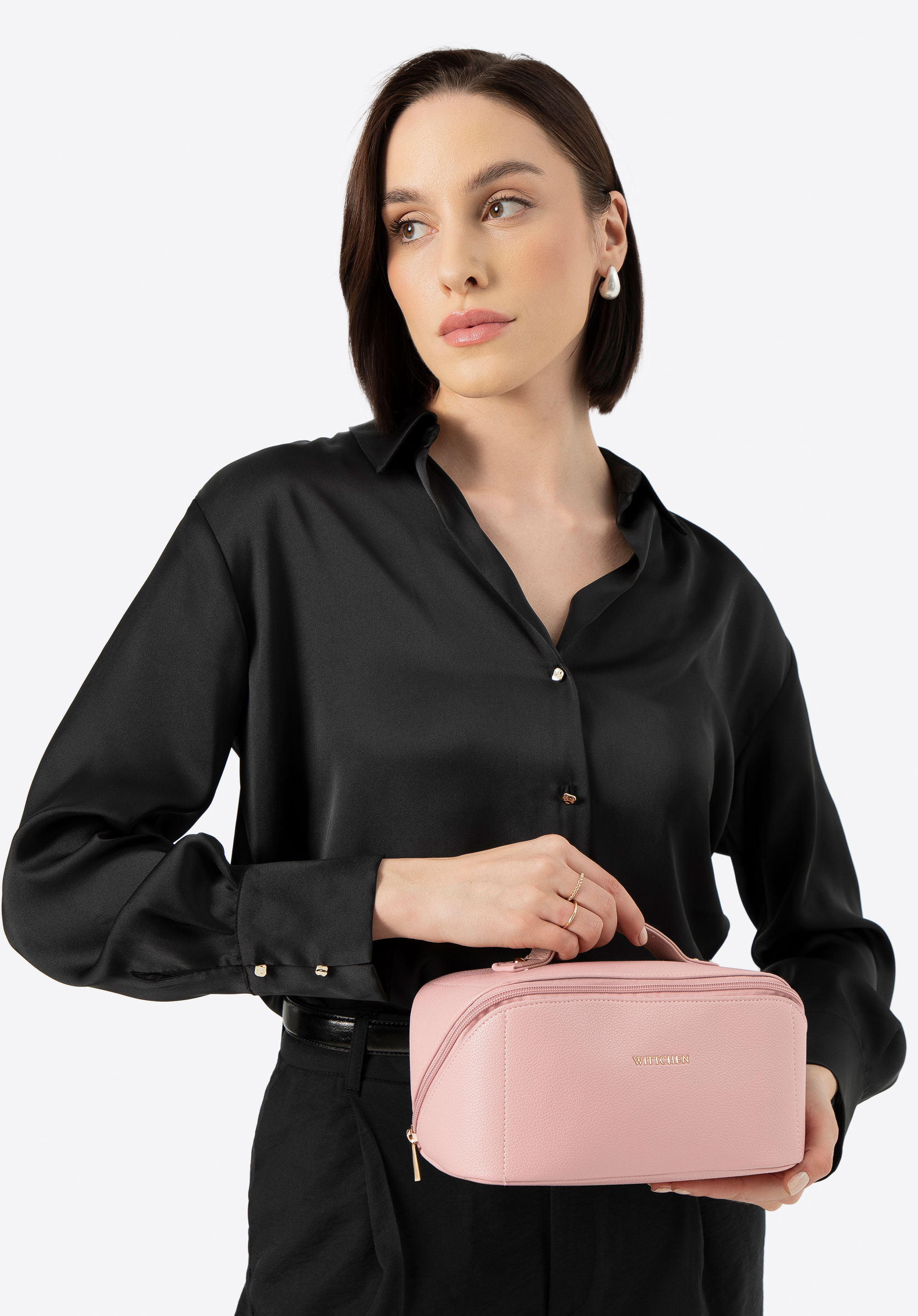 Kosmetiktasche aus Öko-leder, rosa, 100-4Y-920-P, Bild 1