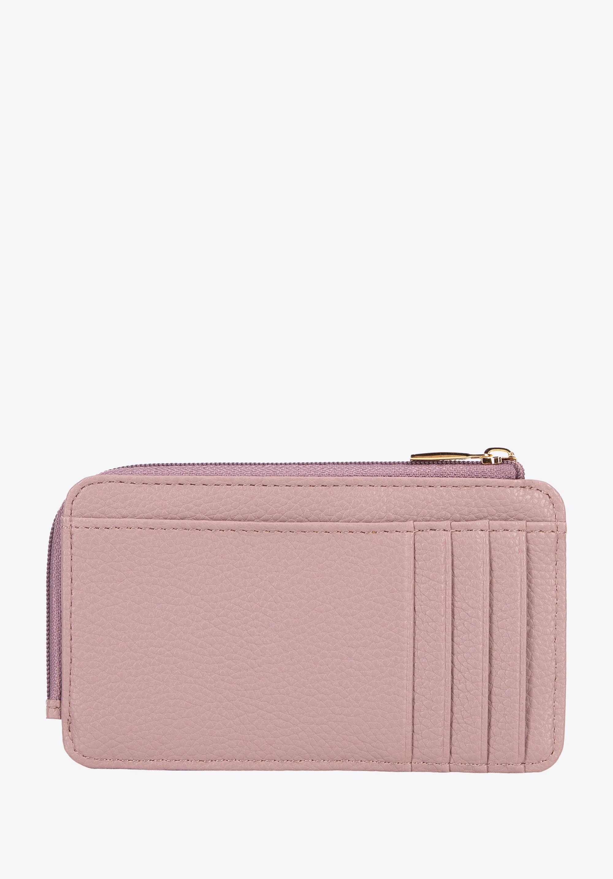 Kreditkartenetui aus Kunstleder für Damen, gedämpftes rosa, 101-1Y-P12-P, Bild 1