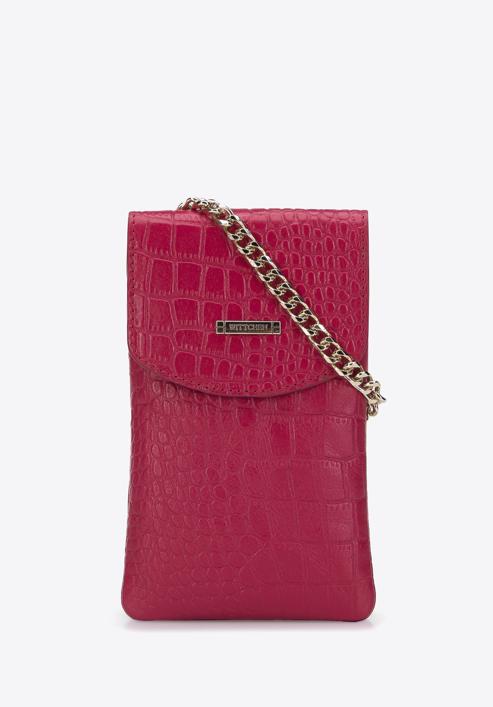 Mini-Tasche aus Leder mit  Kette, rosa, 29-2E-001-4, Bild 1