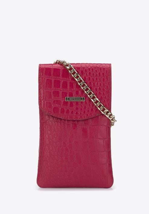 Mini-Tasche aus Leder mit  Kette, rosa, 29-2E-001-V, Bild 1