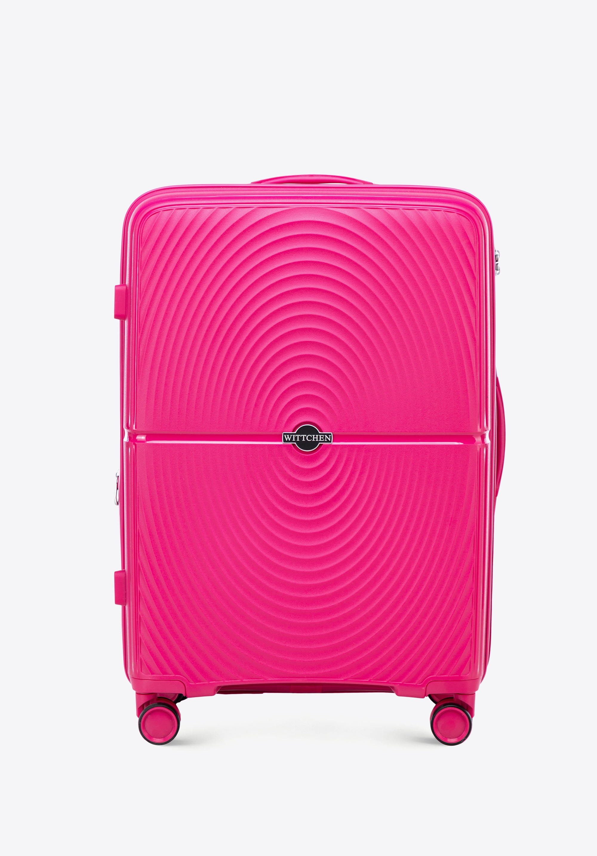 Mittlerer Koffer aus Polypropylen mit Kreismuster, rosa, 56-3T-302-34, Bild 1