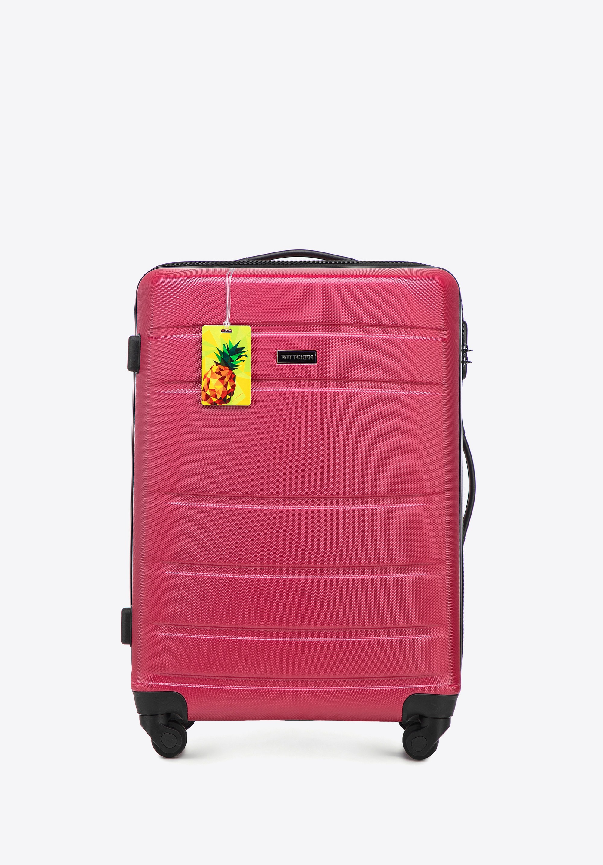 Mittlerer Koffer mit Gepäckanhänger, rosa, 56-3A-652-34Z, Bild 1