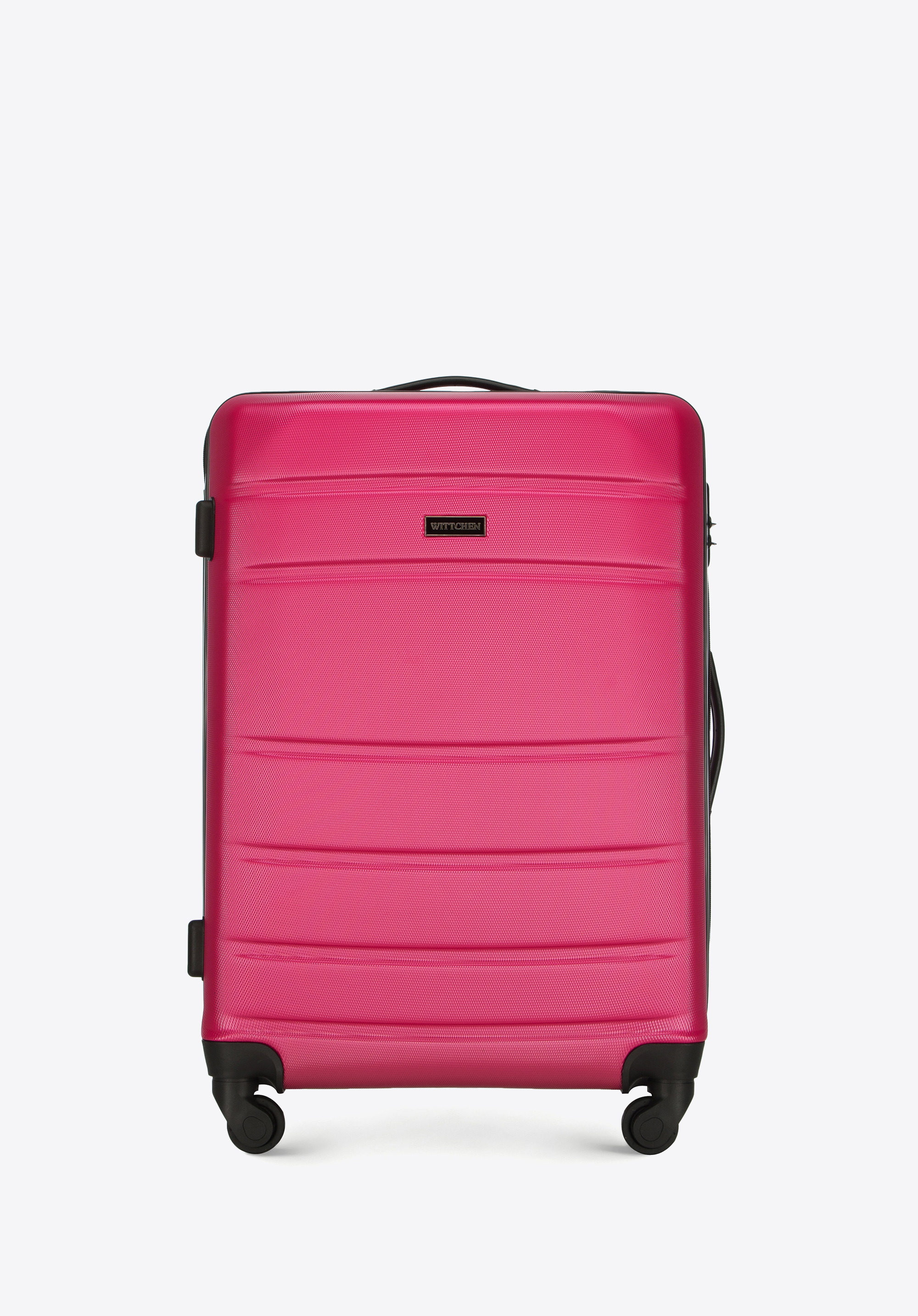 Mittlerer Koffer und Kosmetikkoffer aus strukturiertem ABS, rosa, 56-3A-652-34K, Bild 1